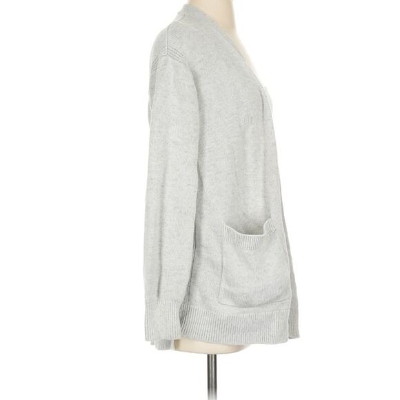 Everlane Soft Cotton Chunky Knit Front Pocket Cardigan Summer Sweater Grey Small - Picture 4 of 9